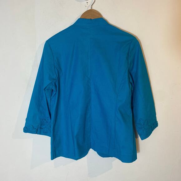 Susan Graver Jacket Blazer SZ S Textured Embellished Linen Blend Career Occasion - Picture 9 of 11